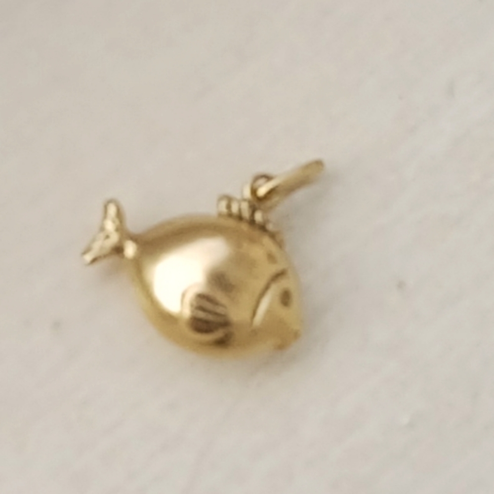 14K Puffy Fish Charm